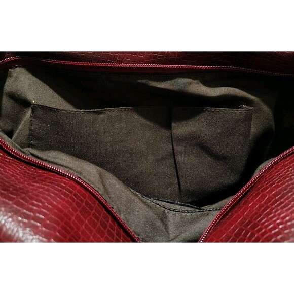SISY Large Handbag Burgundy Zip Pockets Nwt - Picture 8 of 15